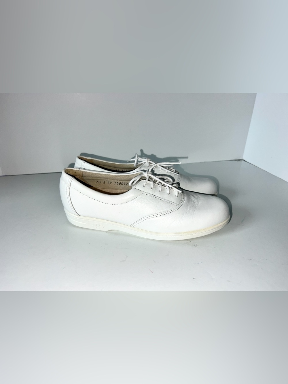 SAS San Antonio Shoemakers Free Time White Leather Oxford Sneakers Sz 6.5 S Slim